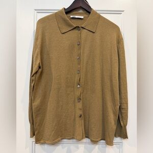 Zara Brown Button-Down Shirt